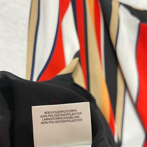 Anne Klein Cami Tank Top Size M Striped Red Blue Cream Black Spaghetti Strap - Picture 7 of 10